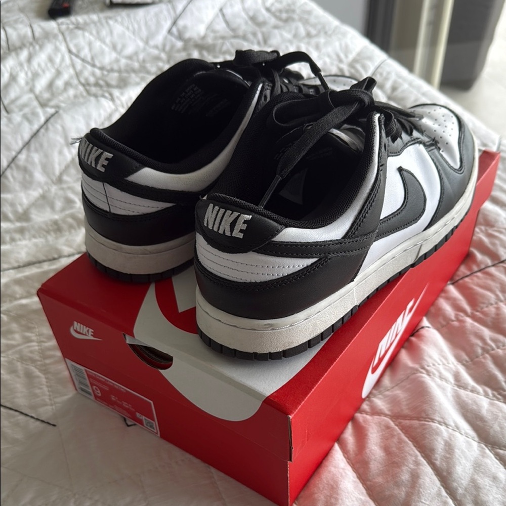 Nike Men's Dunk Low Black and White Sneakers